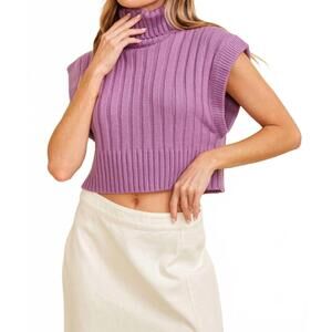 NEW CLOUD TEN delaney sleeveless sweater in lavender